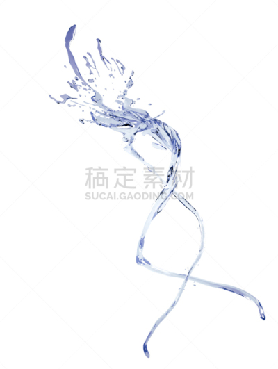水,抽象,垂直画幅,蓝色,墨水,湿,白色背景,背景分离,凌乱,水滴