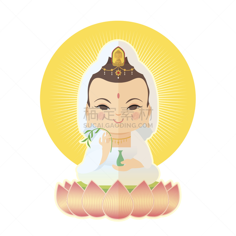 阴阳符,四臂观音,观音菩萨,女神,可爱的,过去,背景分离,荷花,女人,中国