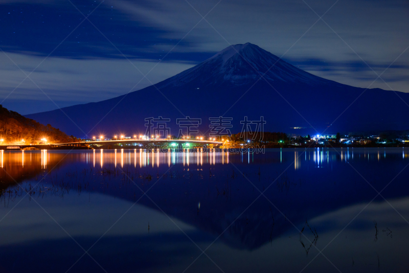 富士山,黎明,山,湖,富士箱根伊豆国立公园,河口湖,富士河口湖,山梨县,雪山,天空