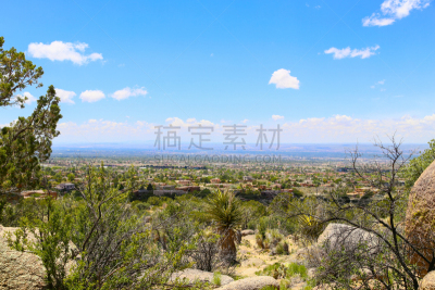 都市风景,远距离,爱伯克奇市,美国西部,草原,水平画幅,高视角,无人,阿尔伯克基,户外