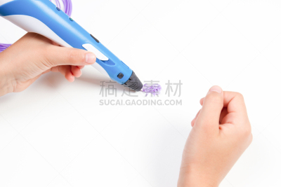 儿童,蓝色,手,水笔,黄色,三维图形,绘画插图,留白,未来,新的