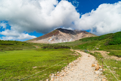 北海道,山,日本,风景,在上面,旭岳火山,大雪山国家公园,大雪山,天空,美
