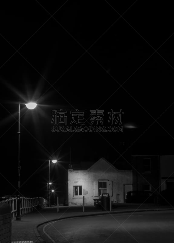 夜视,索斯沃德,夜晚,建筑结构,被抛弃的,垂直画幅,图像,巷,无人,街道