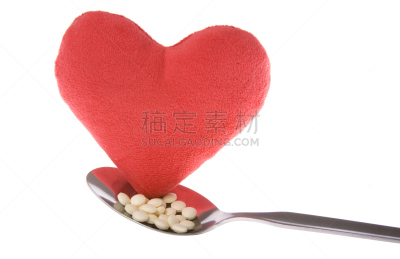 心型,药丸,血栓溶解剂,危险路段标志,弱点,水平画幅,白色背景,健康保健,特写,脆弱