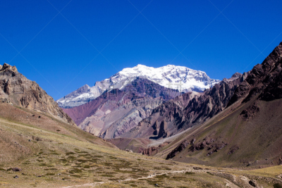 阿空加瓜山,夏天,小路,阿根廷,徒步旅行,厄斯帕拉塔,阿空加瓜省立公园,门多萨省,南美,水平画幅