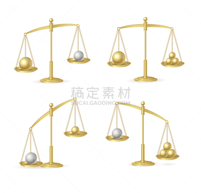 矢量,概念,平衡,底片效果,绘画插图,金属,想法,白色,金色,商务
