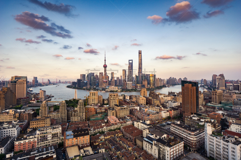 上海,高视角,都市风景,城市天际线,黄浦江,黄浦区,陆家嘴,浦东,天空,未来