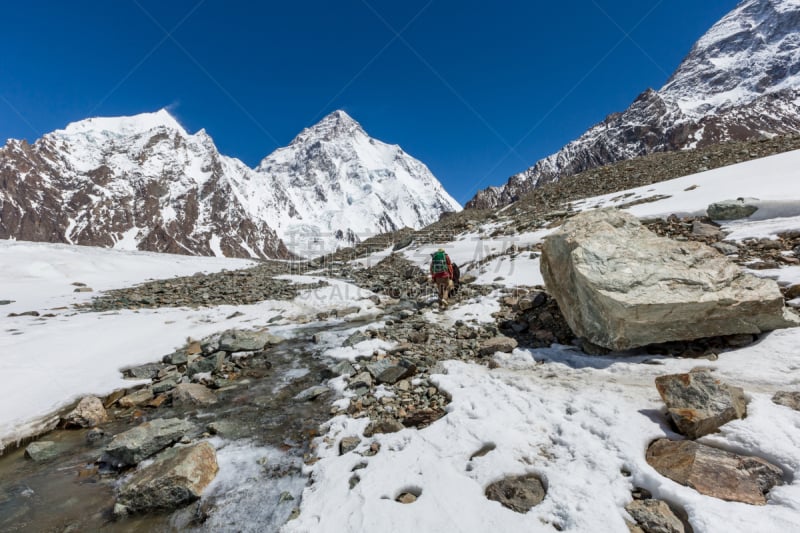 亚洲,乔戈里峰,巴基斯坦,山顶,徒步旅行,伯尔蒂斯坦,斯卡都,雪,户外,天空