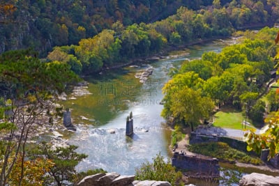 哈泊斯费利,山南多河,河流,风景,波托马克河,锐角,西弗吉尼亚,小路,户外,建筑结构