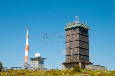 布劳甘山,塔,德国,在上面,无线电通信塔,天空,水平画幅,无人,蓝色,欧洲