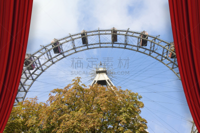 奥地利,欧洲,戏剧表演,红色,概念,摩天轮,图像,窗帘,维也纳,普拉特公园