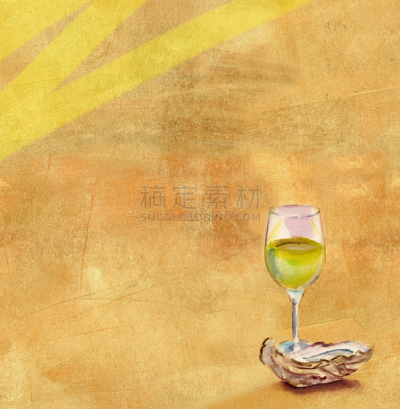 葡萄酒,玻璃杯,背景,创造力,水彩画,牡蛎,饮料,纹理效果,含酒精饮料,菜单