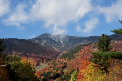 山,白面山,无人,秋天,图像,水平画幅,美国,普拉希德湖城,纽约州,摄影