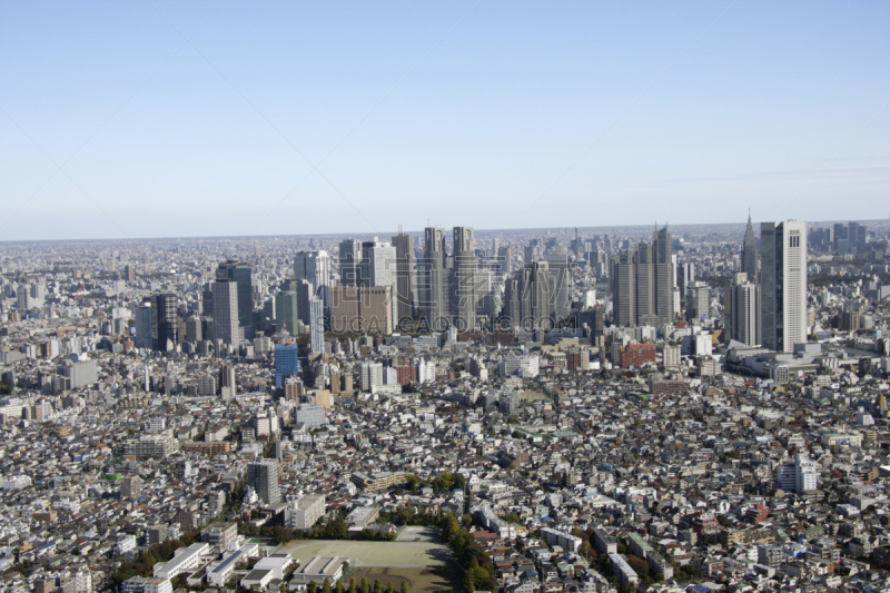 新宿区,东京,航拍视角,水平画幅,无人,日本,街道,户外,城市,摄影