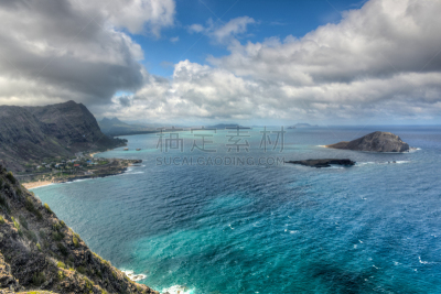 瓦胡岛,夏威夷,戏剧性的景观,水,天空,美,水平画幅,无人,户外,灯塔楼