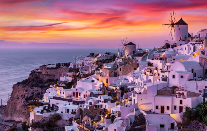 The village of Oia on Santorini island in Greece