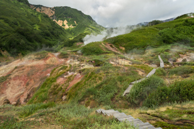 名声,间歇泉谷,大剧院芭蕾舞剧院,布林斯通山,堪察加半岛,硫磺,风管,温泉,沸腾的,间歇泉