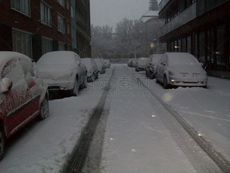 荷兰南部,荷兰,冬天,街道,季节,欧洲,海牙,都市风景,充满的,雪