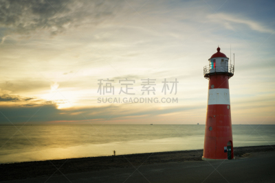 灯塔楼,水,水平画幅,云,简易钓鱼,无人,海岸地形,户外,德国北海地区,云景