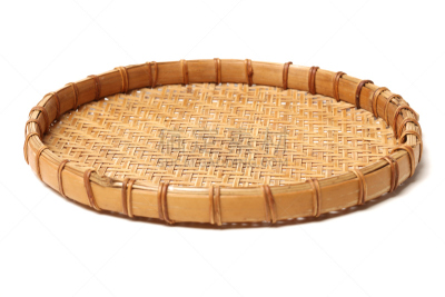 篮子,餐盘,自制的,笋,机织织物,白色背景,分离着色,辫状,褐色,古董