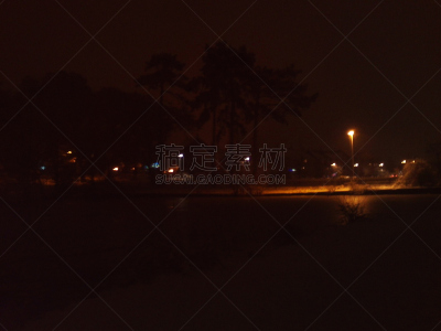 夜晚,十二月,2017年,扫雪车,寒冷,水平画幅,雪,无人,路,城市天际线