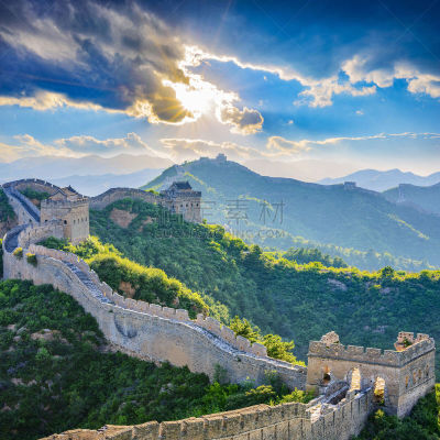 长城,古老的,旅行者,明亮,边界,山脊,国际著名景点,著名景点,风景,世界遗产