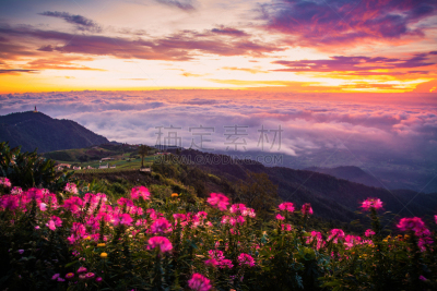 山,黎明,长春花属,海洋,mis环状跑道,天空,佛蒙特,美,水平画幅,云