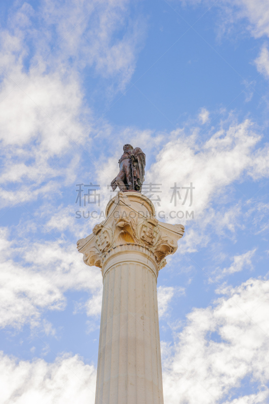 葡萄牙,里斯本,静脉滴注,方形画幅,柱子,若斯奥广场,垂直画幅,纪念碑,天空,古董