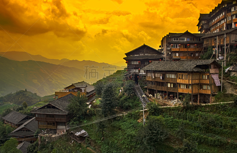 稻,广西壮族自治区,中国,梯田,乡村,水稻梯田,田地,龙胜,龙脊梯田,俄亥俄河