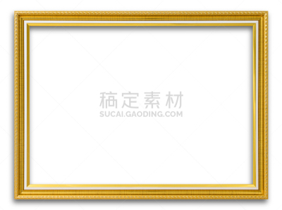 黄金,边框,绘画艺术品,白色背景,分离着色,苗床罩,太空,空白的,古董,艺术