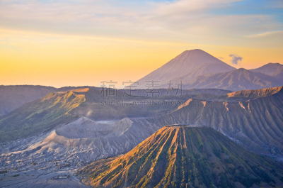 塞梅鲁火山,婆罗摩火山,滕格尔火山,黎明,爪哇,火山,东,bromo-tengger-semeru national park,水平画幅,早晨