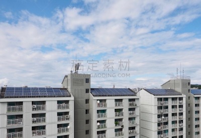 韩国,公寓,太阳能电池板,城市生活,可再生能源,科技,家庭,城镇景观,环境,环境保护