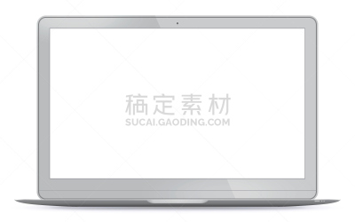 笔记本电脑,绘画插图,矢量,办公室,正面视角,留白,银色,金属,现代,开着的