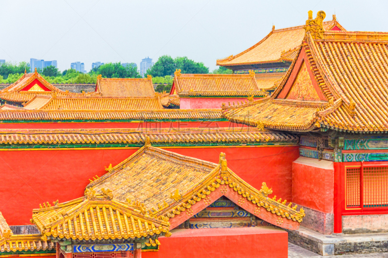 故宫,北京,京宫,庭院,公园,建筑物门,外立面,水平画幅,无人,古老的