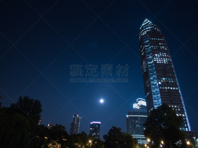 商品交易会大厦,塔,德国,法兰克福,未来,外立面,水平画幅,银行,夜晚,无人