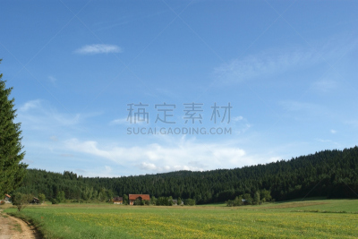山,田地,地形,绿色,自然,草地,非都市风光,水平画幅,景观设计,全景