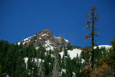 拉森山,雪,加利福尼亚,美国西部,松树,2015年,夏天,户外,天空,火山