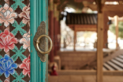 Traditional architecture inside Bongeunsa temple, South Korea