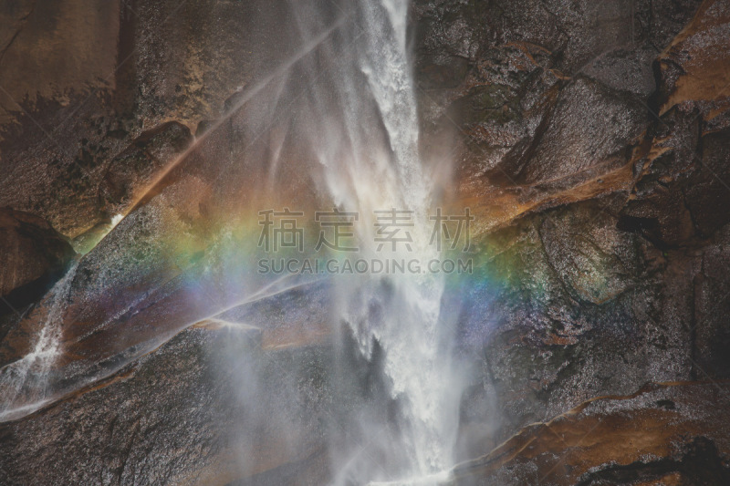 加利福尼亚,加利福尼亚内华达山脉,美国,风景,优山美地迷雾小道,麦瑟德河,小路,河流,瀑布,岩石