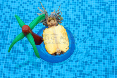 游泳池,菠萝,清新,流离岛影,罗马尼亚,热带气候,食品,水果,夏天,乐趣