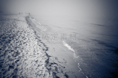 宾茨,海滩,赛林,吕根岛,梅克伦堡前波莫瑞州,水平画幅,沙子,无人,户外,单色调