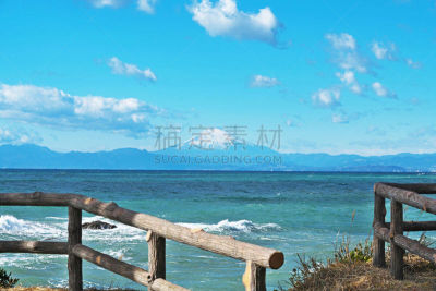 富士山,理想化的,天空,水平画幅,云,无人,日本,海洋,相模湾,风景
