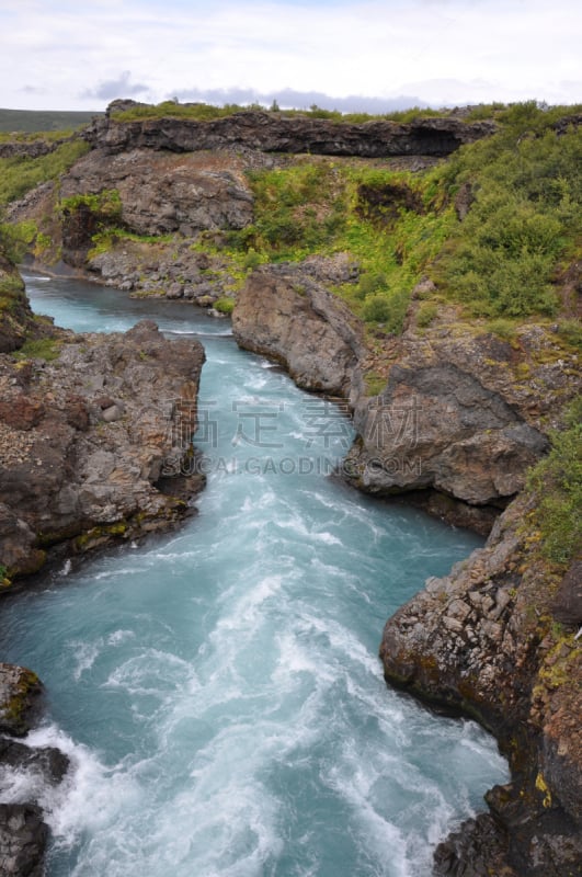 冰岛国,hraunfossar,自然,垂直画幅,地形,无人,著名景点,西,小溪,河流