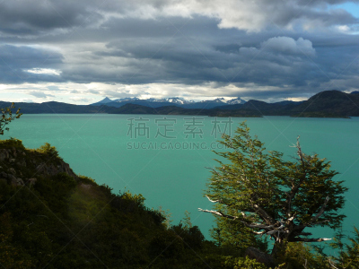 视角,在上面,高处,诺登基厄德湖,冻原,南美,天空,美,水平画幅,雪