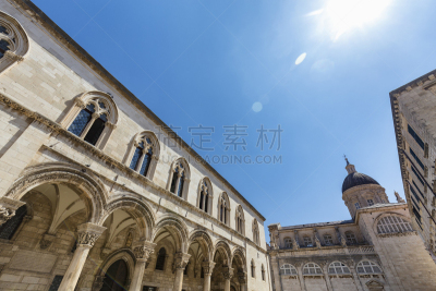 杜布罗夫尼克,校长宫,美,水平画幅,喷泉,传统,古老的,旅行者
