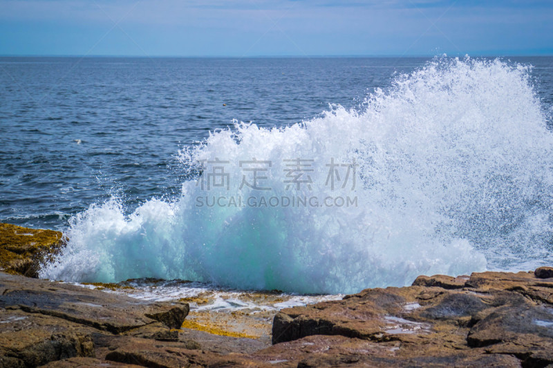 缅因州,锐角,创世纪,大西洋,斯库迪克半岛,岩石,户外,天空,晴朗,山谷