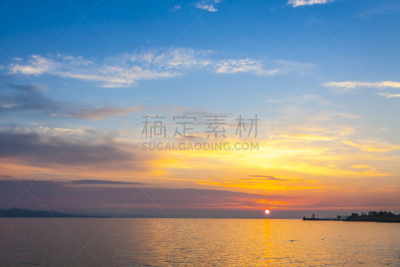 湖,黎明,在上面,水,天空,早晨,曙暮光,夏天,光,滨水