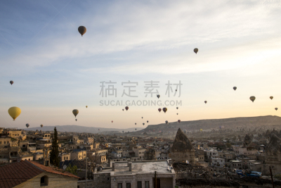 卡帕多奇亚,热气球,内夫谢希尔,风,水平画幅,山,安纳托利亚,无人,陆用车,早晨