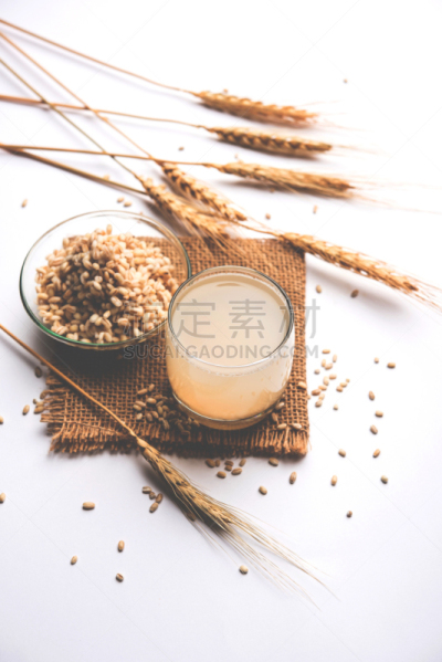 水,种子,小麦,大麦,玻璃,生食,珍珠麦,选择对焦,垂直画幅,煮食