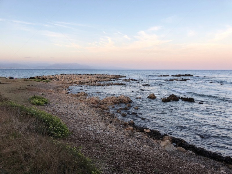 安提普海角,海湾,蔚蓝海岸地区,法国,风景,图像,岩石海岸线,海洋,日光,无人